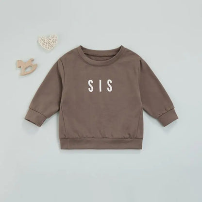 Toddler Solid Letter Print  Pullover