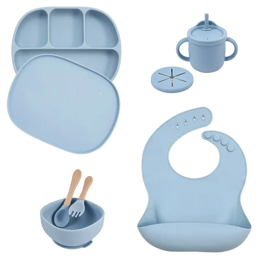 5Pcs/Set Silicone Children Tableware